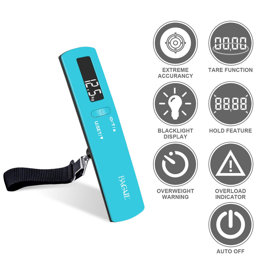 Digital Luggage Scale, 110lbs Hanging Baggage Scale with Backlit LCD  Display, Portable Suitcase Weighing Scale, Travel Luggage Weight Scale,  Strong Straps for Travelers 