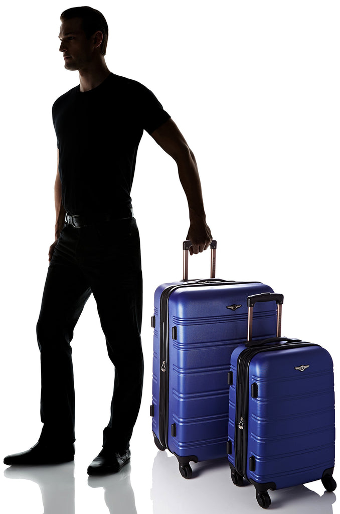 Rockland Luggage 20 Inch 28 Inch 2 Piece Expandable Spinner Set, Blue ...