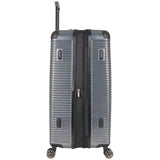 Kenneth Cole Reaction Wave Rush 28" Lightweight Hardside 8-Wheel Spinner Expandable Checked Suitcase, Metallic Charcoal