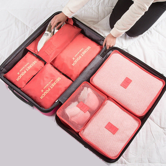 7Pcs/Set Travel Luggage Organiser Suitcase Storage Bags Clothing