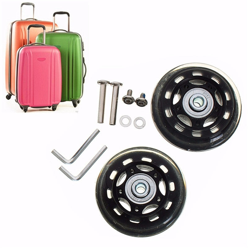 VXB Travel Bags Replacement Luggage Wheels Set Universal Suitcase Repair Kit Axles Wrench Bearing Skate Wheel Roller 40mm, Women's, Black