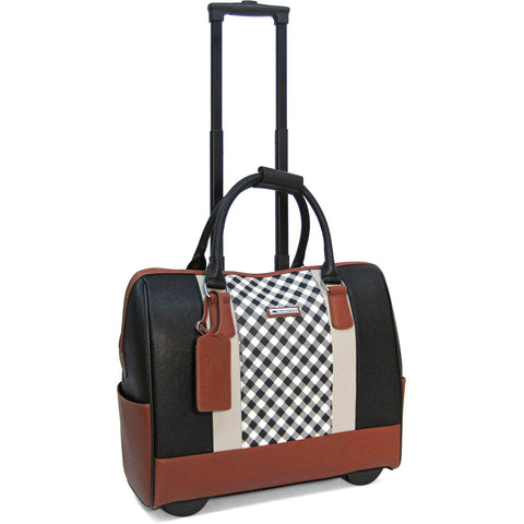 THE VICTORIA Reptile Pattern Rolling Laptop Bag, Rolling Briefcase for Women