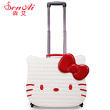 Hellokitty Universal Wheels Trolley Luggage Travel Bag Suitcase Child Luggage,18Inch Lovely