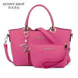 Sunny Shop 2 Bags/Set American Fashion Women Shoulder Bags With Purse Fashion Handbag High