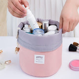 Maras Dream Barrel Shaped Travel Cosmetic Bag Nylon High Capacity Drawstring Elegant Drum Wash Bags