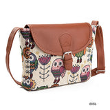 Miyahouse Summer Women Messenger Bags Flap Bag Lady Canvas Cartoon Owl Printed Crossbody Shoulder