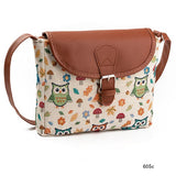 Miyahouse Summer Women Messenger Bags Flap Bag Lady Canvas Cartoon Owl Printed Crossbody Shoulder