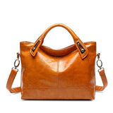 Women Oil Wax Leather Designer Handbags High Quality Shoulder Bags Ladies Handbags Fashion Brand Pu