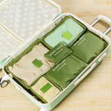 Nylon Packing Cube Travel Bag System Durable 6 Pieces One Set Large Capacity Of Unisex Clothing