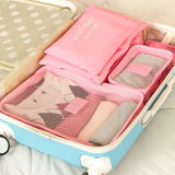 Nylon Packing Cube Travel Bag System Durable 6 Pieces One Set Large Capacity Of Unisex Clothing