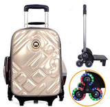 2/6 Wheels Girls Waterproof School Bag Fashion Boy Backpack Trolley Bag Children School Bags Kids