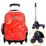 2/6 Wheels Girls Waterproof School Bag Fashion Boy Backpack Trolley Bag Children School Bags Kids