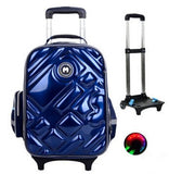 2/6 Wheels Girls Waterproof School Bag Fashion Boy Backpack Trolley Bag Children School Bags Kids