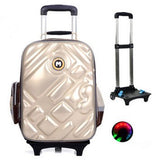 2/6 Wheels Girls Waterproof School Bag Fashion Boy Backpack Trolley Bag Children School Bags Kids