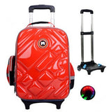 2/6 Wheels Girls Waterproof School Bag Fashion Boy Backpack Trolley Bag Children School Bags Kids