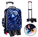 2/6 Wheels Girls Waterproof School Bag Fashion Boy Backpack Trolley Bag Children School Bags Kids