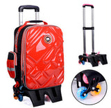 2/6 Wheels Girls Waterproof School Bag Fashion Boy Backpack Trolley Bag Children School Bags Kids