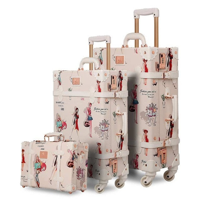 Shop Women Vintage Trolley Luggage Travel Bag – Luggage Factory