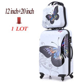 20"+12" Amazing Hot Sales Japan Butterfly Abs Trolley Suitcase Luggage Sets/Pull Rod