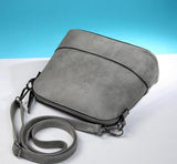 New Fashion Women'S Messenger Bag Scrub Shell Bag Nubuck Leather Small Crossbody Bags Over The