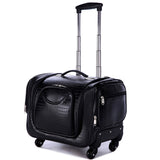 Letrend Crocodile Rolling Luggage Spinner Women Cosmetic Case Multi-Function Trolley Carry On