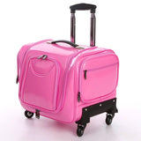 Letrend Crocodile Rolling Luggage Spinner Women Cosmetic Case Multi-Function Trolley Carry On