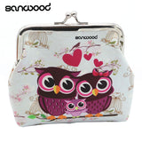 Women Retro Owls Small Mini Change Wallet Hasp Clutch Coin Storage Purse Bag