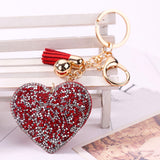 Love Rhinestone Tassel Keychain Bag Handbag Key Ring Car Key Pendant