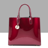 Bright Solid Patent Leather Women Fashion Bags Ladies Simple Luxury Handbags Casual Shoulder