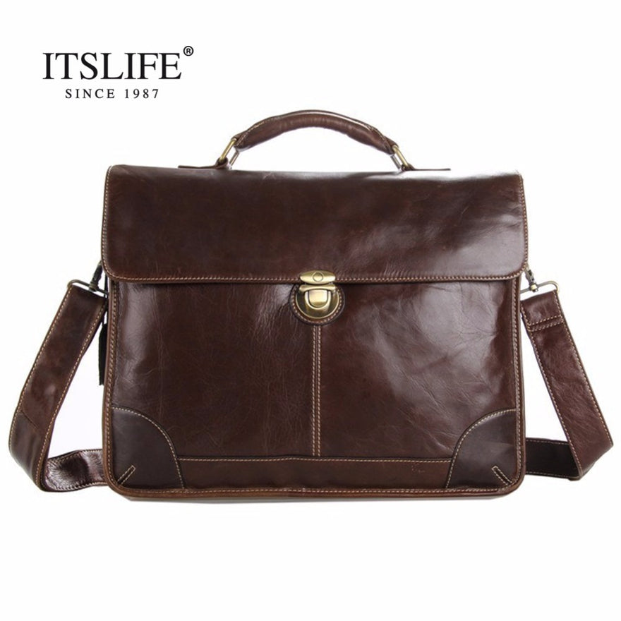 Free Shipping Hot Sale 100% Genuine Leather Men'S Portfolio Business Bag Briefcase Laptop Bag