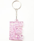 1Pc Keyring 26 English Word English Letter Keychain  Glitter Resin A To Q Handbag Charms For Woman