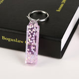 1Pc Keyring 26 English Word English Letter Keychain  Glitter Resin A To Q Handbag Charms For Woman