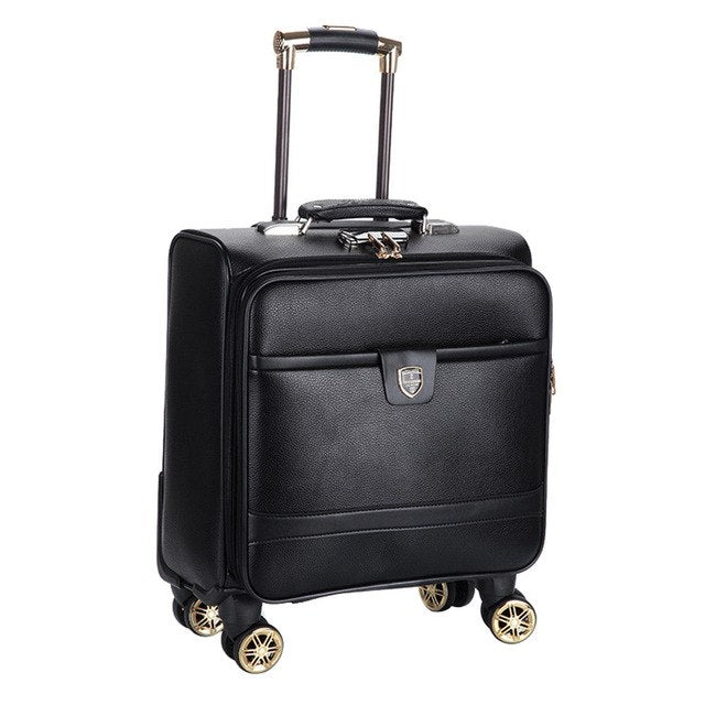 Shop 16 Inch Pu Leather Trolley Luggage Busin – Luggage Factory