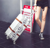 Vintage Rolling Luggage Suitcase 20 Carry On 24 26 29 Luggage Aluminum Frame Travel Trolley