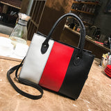 Woman Tote Casual Bags Crossbody Bag Hit Color Leather Handbag Shoulder Bag