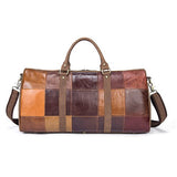 Mva Genuine Leather Suitcase And Travel Bags Large Big Patchwork Men Travel Bags Leather Carry On