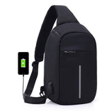 Anti-Theft Sling Shoulder Bag With External Usb Charge Crossbody Chest Bags Backpack For Cycling