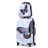 20"+12" Amazing Hot Sales Japan Butterfly Abs Trolley Suitcase Luggage Sets/Pull Rod