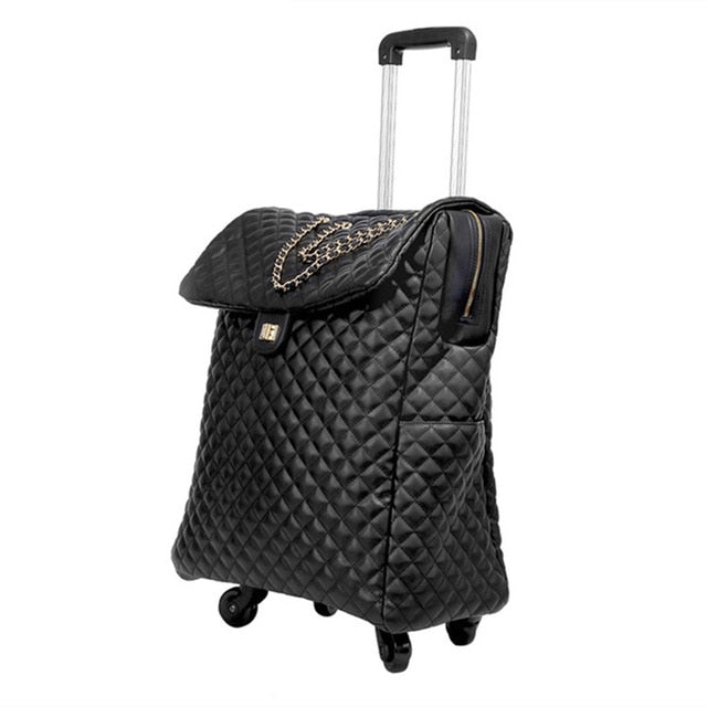 Pu Leather Trolley Luggage Sets  Pu Leather Travel Bag Carry-ons