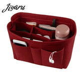 Womens Makeup Organizer Felt Cloth Insert Bag Multifunctional Women Cosmetic Bag Makeup Bag For