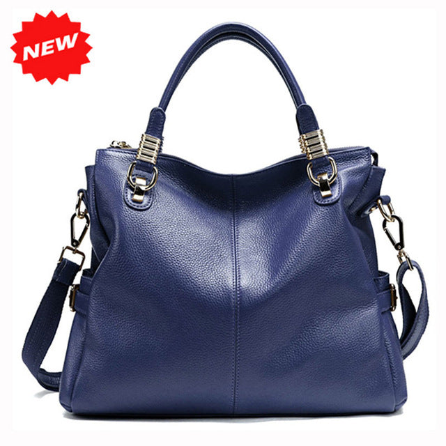 Newest Candy Colors Handbags For Women First Layer Genuine Cow Leather ...