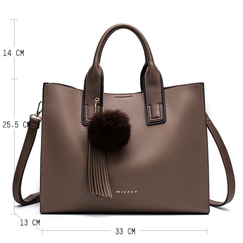 Miyaco Women Leather Handbags Casual Brown Tote Bags Crossbody Bag Top ...