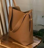 Fashion All-Match Bucket Bag Simple Style Pu Leather One Shoulder Women'S Handbags  Female Bag