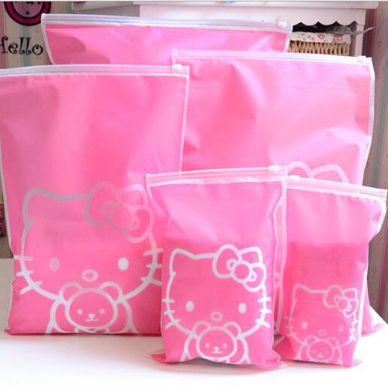 Hello Kitty Transparent Cosmetic Bag Travel Makeup Case Women Zipper Make Up Bath Organizer Storage