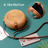 2018 Round Straw Bags Women Summer Rattan Bag Handmade Woven Beach Cross Body Bag Circle Bohemia