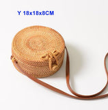 2018 Round Straw Bags Women Summer Rattan Bag Handmade Woven Beach Cross Body Bag Circle Bohemia