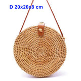 2018 Round Straw Bags Women Summer Rattan Bag Handmade Woven Beach Cross Body Bag Circle Bohemia