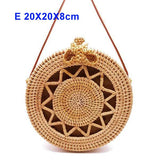 2018 Round Straw Bags Women Summer Rattan Bag Handmade Woven Beach Cross Body Bag Circle Bohemia