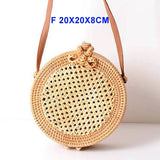 2018 Round Straw Bags Women Summer Rattan Bag Handmade Woven Beach Cross Body Bag Circle Bohemia