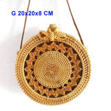 2018 Round Straw Bags Women Summer Rattan Bag Handmade Woven Beach Cross Body Bag Circle Bohemia